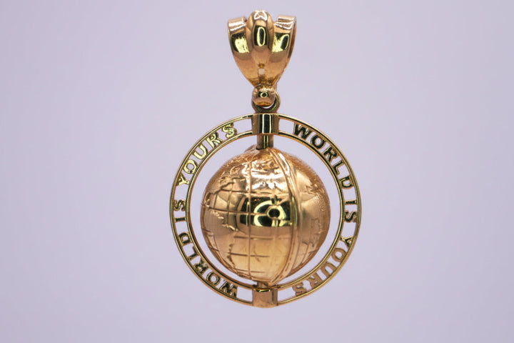 10K WORLD IS YOURS PENDANT
